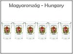   Pálinkás pohár szett 3,4cl 6db Babér címeres Magyarország