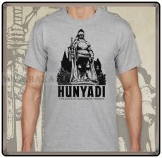 Hunyadi szobor-szürke póló