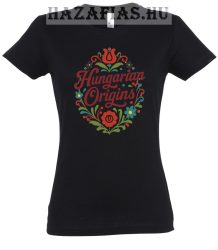 Női póló-Hungarian/fekete