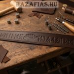 Bőröv rovásírással "Csodaszarvas" barna