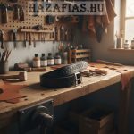 Bőröv rovásírással "Turul" fekete