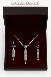 Köves szőlőindás ékszer szett