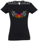 Kalocsai női póló/fekete