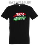 100% Magyar/gyerek póló -fekete