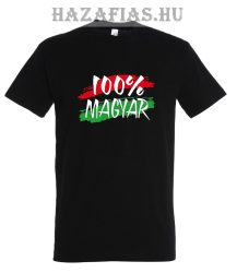 100% Magyar/gyerek póló -fekete