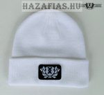 Magyar Harcos-Kötött sapka-Pajzs hímzéssel akril/fehér