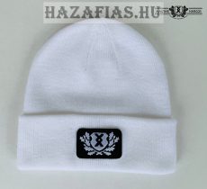 Magyar Harcos-Kötött sapka-Pajzs hímzéssel akril/fehér